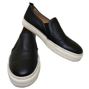 Emerson Fry Black Leather Slip-On Sneakers with Cream Sole